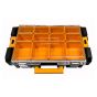 Coffre de rangement empilable, 12 compartiments, 21,6’’ x 13,4’’ x 4,5’’, noir et orange