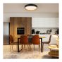 Flushmount – LED - Rustya – Black-Wood - 12"
