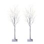 Ensemble de 2 bouleaux illuminés, 4’, blanc chaud