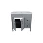 Meuble-lavabo Makala, 36", fini gris mat