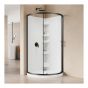 Ensemble de douche ronde, 38" x 76", noir mat/blanc