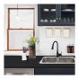 Comptoir stratifié, bord droit, 72,8" x 25", noir Pietra