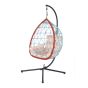 Chaise suspendue et support, 39,4"x43,7"x76,8", noir mat