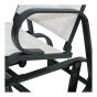 Chaise berçante simple Calais, structure aluminium, rembourrée, gris pâle