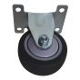 Roulette fixe en caoutchouc, 2", capacité 50kg, gris