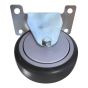 Roulette fixe en caoutchouc, 3", capacité 75kg, gris