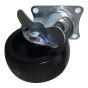 Roulette pivotante avec frein, caoutchouc, 3", capacité 75kg