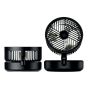 Ventilateur pliable 5 po, lumière, 5 vitesses, noir brillant