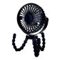 Ventilateur DC compact 4 po, trépied flexible, 3 vitesses, noir