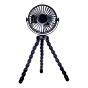 Ventilateur DC compact 4 po, trépied flexible, 3 vitesses, noir