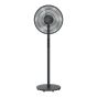 Ventilateur sur pied, 16", télécommande, 9 vitesses, noir