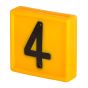 Collar Number Block #4 - Livestock - Yellow - 10/Pkg