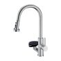 Pull-Out Kitchen Faucet & Glass Rinser - Brushed Nickel