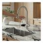 Pull-Out Kitchen Faucet & Glass Rinser - Brushed Nickel