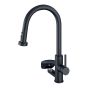 Pull-Out Kitchen Faucet & Glass Rinser - Matte Black