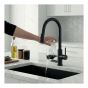 Pull-Out Kitchen Faucet & Glass Rinser - Matte Black