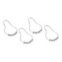 Crochets de rideau de douche, 1,5" x 2,83", chrome, 12/pqt