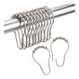 Crochets de rideau de douche, 1,5" x 2,83", chrome, 12/pqt