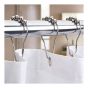 Crochets de rideau de douche, 1,5" x 2,83", chrome, 12/pqt