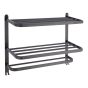 Porte-serviettes en acier, 22 5/8" x 9" x 16 1/8", noir