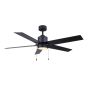 Ventilateur de plafond, 52", DEL intégrée 20 W, noir mat