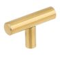 Boutons d’armoire en T, or brossé, 8/pqt