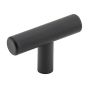Boutons d’armoire en T, noir mat, 8/pqt