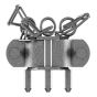 Bride de montage triple pour poteau, 76 mm