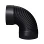 90° Black Matt Corrugated Elbow - 24 Ga - 8"