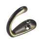 1-3/4" Single Wardrobe Hook - Antique brass - 18 mm x 46 mm