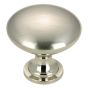 Bouton contemporain en métal Copperfield, nickel brossé, 10/pqt, 30 mm