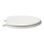 Siège de toilette allongé en bois émaillé, blanc, 14,19" x 17,31"