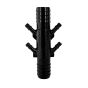 Double fourche en plastique, noir, 3/4"