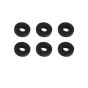 Rondelle plate, 17/32", noir, 6/pqt