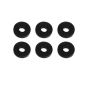 Rondelle plate, 9/16", noir, 6/pqt