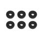 Rondelle plate, 19/32", noir, 6/pqt