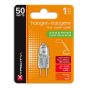 Ampoule halogène T4 JC, 12 volts, culot GY6.35 bi-pin, clair