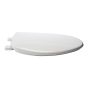 Siège de toilette allongé en plastique, à fermeture lente Caswell, blanc, 14,31" x 16,88"