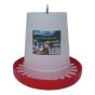 Hanging Poultry Feeder - White/Red - 6 lb - 3 1/2" x 28"