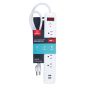 6-Outlet Surge Protector Power Strip + 2 USB Ports, 3'