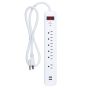 6-Outlet Surge Protector Power Strip + 2 USB Ports, 3'