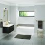 Bosca Alcove Bathtub - 59 3/4" x 30" - Cubic Design - Acrylic - White - Left-Hand Outlet