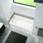 Bosca Alcove Bathtub - 59 3/4" x 30" - Cubic Design - Acrylic - White - Left-Hand Outlet