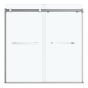Porte de baignoire coulissante, Duel, 56"-59" x 55 1/2", verre, chrome