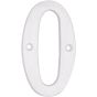Modern style house number #0 - White - 3/8" x 6"