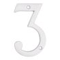 Modern style house number #3 - White - 3/8" x 6"