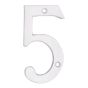 Modern style house number #5 - White - 3/8" x 6"