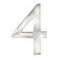 Modern style house number #4 - Satin nickel - 1/4" x 3"