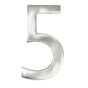 Modern style house number #5 - Satin nickel - 1/4" x 3"