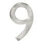 Modern style house number #9 - Satin nickel - 1/4" x 3"